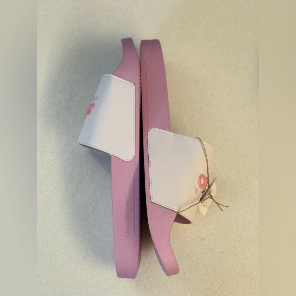 Adidas Men's Pink and Lavender Slides